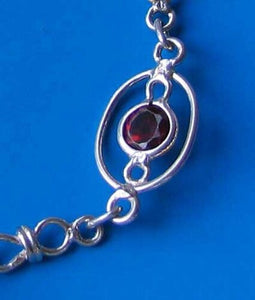 Adorable! Sterling Silver & Garnet 7.5" Bracelet 10065 - PremiumBead Alternate Image 3