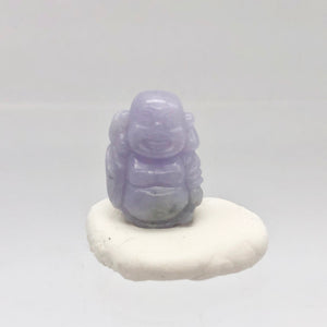 22cts Hand Carved Buddha Lavender Jade Pendant Bead | 21x14x9.5mm | Lavender - PremiumBead Alternate Image 3