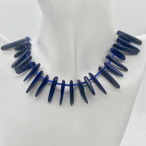 Natural Lapis Lazuli Pendant Bead Strand |15x3x5mm - 28x4x5mm| Blue | 53 Beads | - PremiumBead Primary Image 1