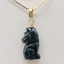 Load image into Gallery viewer, Hematite Wolf Pendant Necklace | Semi Precious Stone Jewelry | 14k Pendant - PremiumBead Alternate Image 8
