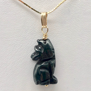 Hematite Wolf Pendant Necklace | Semi Precious Stone Jewelry | 14k Pendant - PremiumBead Alternate Image 8