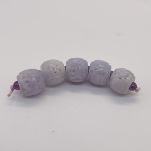 Jade AAA Carved Barrel Bead | 16x14mm | Lavender | 1 Bead |