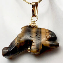 Load image into Gallery viewer, Tiger Eye Dolphin Pendant Necklace | Semi Precious Stone Jewelry | 14kgf Pendant - PremiumBead Alternate Image 4
