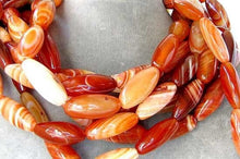 Load image into Gallery viewer, Fab! 1 Carnelian Agate Rice Pendant Bead 006766 - PremiumBead Primary Image 1
