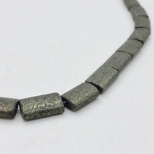 Load image into Gallery viewer, Shimmer Aztec Gold Pyrite Flat 12x7mm Tube Bead Strand 109545 - PremiumBead Alternate Image 9
