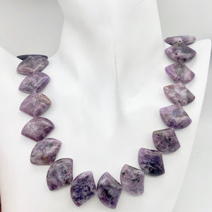 Natural Lepidolite Fan Bead Half-Strand | 25x18x6mm | Purple | Fan | 11 beads | - PremiumBead Alternate Image 10