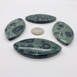 1 Swirling Nebula Exotic Green Kambaba Jasper 66x34mm Pendant Marquis 8716A - PremiumBead Alternate Image 2