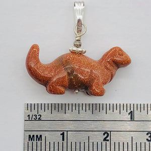 Goldstone Diplodocus Dinosaur Sterling Silver Pendant Necklace| 1 Pendant |