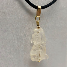 Load image into Gallery viewer, Quartz Wolf Pendant Necklace | Semi Precious Stone Jewelry | 14k Pendant - PremiumBead Alternate Image 4
