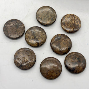 Shimmering Bronzite Coin Pendant Beads | 25x7mm | Bronze | Coin | 2 Beads | - PremiumBead Alternate Image 5