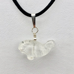 Clear Quartz Whale and Sterling Silver Pendant | 1" Long | Clear| Whale| 1each | - PremiumBead Alternate Image 6