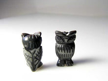 Load image into Gallery viewer, 2 Wisdom Carved Hematite Owl Beads - PremiumBead Primary Image 1
