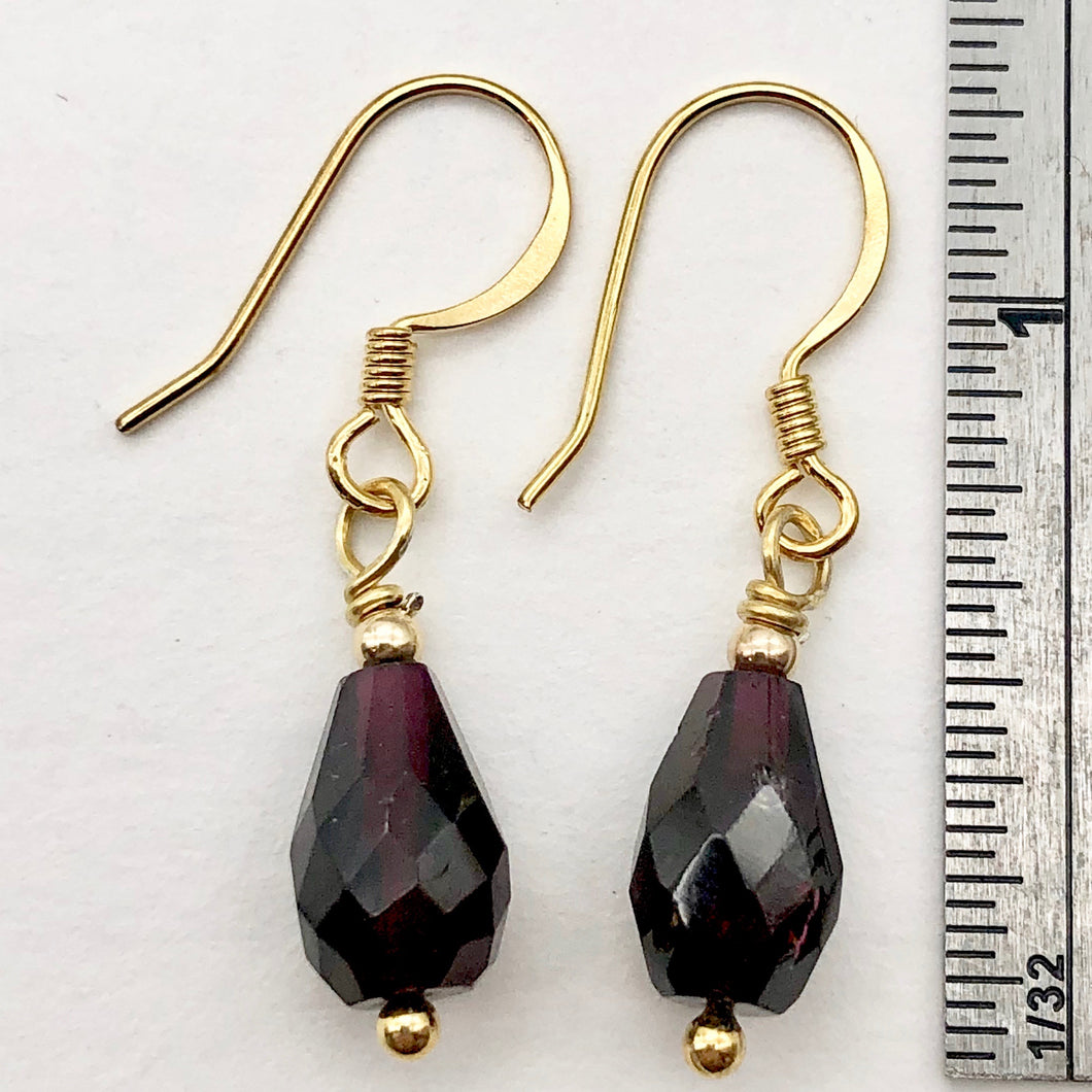 Natural AAA 14Kgf Deep Garnet Drop Earrings - PremiumBead Primary Image 1