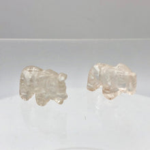 Load image into Gallery viewer, 2 Wild Hand Carved Clear Quartz Elephant Beads | 22.5x21x10mm | Clear - PremiumBead Primary Image 1
