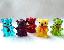 Load image into Gallery viewer, Adorable Lampwork Glass Teddy Bear Beads | 19x16x13 | Bear | 5beads | - PremiumBead Primary Image 1

