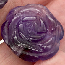 Load image into Gallery viewer, Amethyst Carved Rose Worry-stone Figurine | 20x6mm | Purple - PremiumBead Primary Image 1
