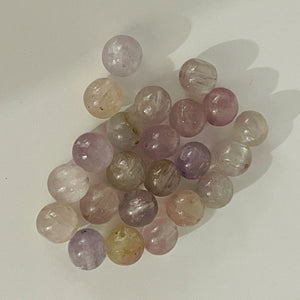 Chatoyant Pale Pink Orchid Faceted Kunzite Beads | 9mm | 4 Beads |