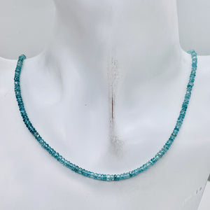 80cts Natural Blue Zircon Faceted Bead Strand 106047