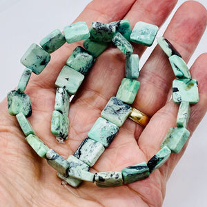 Mojito Natural Green Turquoise Square Coin Bead Strand 107412C