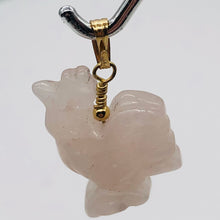 Load image into Gallery viewer, Rose Quartz Rooster Pendant Necklace

