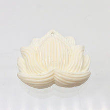 Load image into Gallery viewer, Water Buffalo Bone Lotus Flower Pendant Bead | 25.5x26x4.5mm | White | 10843 | 25.5x26x4.5mm | Cream - PremiumBead Alternate Image 2
