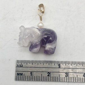 Amethyst Elephant Pendant Necklace | Semi Precious Stone Jewelry | 14k Pendant - PremiumBead Alternate Image 3