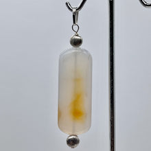 Load image into Gallery viewer, Orange White Sardonyx Pendant with Sterling Silver Accent Bead | 2 1/2&quot; Long |
