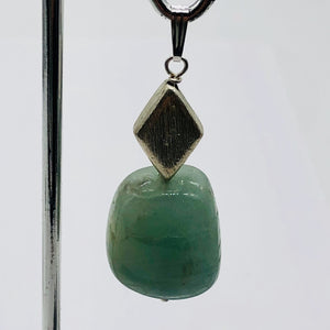 Aquamarine and Sterling Silver Drop Pendant | 1 3/4" Long | Aqua | 1 Pendant