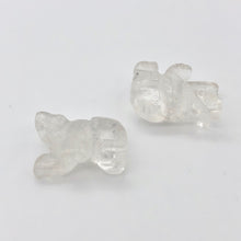 Load image into Gallery viewer, 2 Hand Carved Natural Quartz Bear Beads | 20x13x9.5mm | Clear - PremiumBead Alternate Image 6
