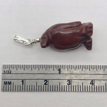 Load image into Gallery viewer, March of The Penguins Jasper Carved Bead &amp; Silver Pendant| 1 3/8&quot; Long| Red | - PremiumBead Alternate Image 5
