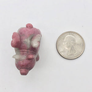 When Pigs Fly Rhodonite Winged Pig Figurine | 40x33x20mm | Pink/Grey | 34.5g - PremiumBead Alternate Image 6