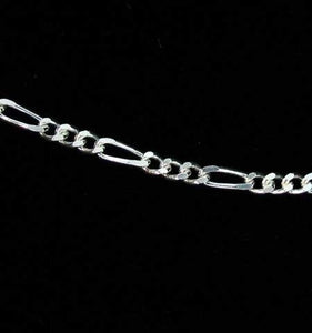 Italian! 30" Silver Figaro Chain Necklace 10032F - PremiumBead Alternate Image 3