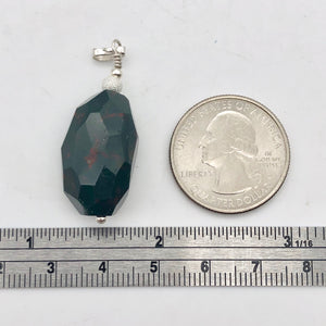 Hand Made Bloodstone Focal Pendant with Sterling Silver Findings | 1 3/4" Long - PremiumBead Alternate Image 5