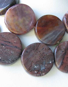 2 Red Devil Jasper 30mm Coin Pendant Beads 9684 - PremiumBead Primary Image 1