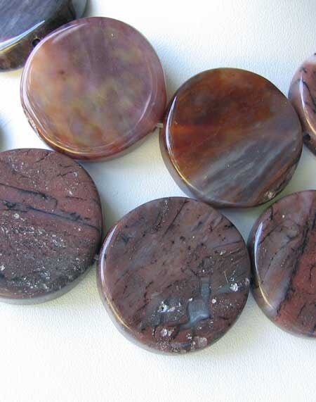 2 Red Devil Jasper 30mm Coin Pendant Beads 9684 - PremiumBead Primary Image 1