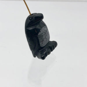 Hand-Carved Obsidian Penguin Bead Figurine! | 21.5x12.5x11mm | Black/White - PremiumBead Alternate Image 12