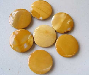 1 Golden 36mm Natural Mookaite Coin Pendant Bead 3513Y - PremiumBead Primary Image 1