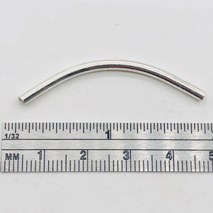 44mm Hand Made Sterling Silver Curved Tube Bead 10340