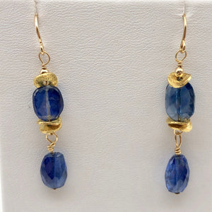 Stunning AAA Blue Kyanite 14Kgf Earrings, 1 13/16" (Long), Blue 310834 - PremiumBead Alternate Image 8