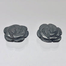 Load image into Gallery viewer, Bloomin&#39; Carved Hematite Rose Flower Figurine Worry Stone | 21x7mm | Silver Black - PremiumBead Alternate Image 6

