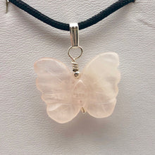Load image into Gallery viewer, Flutter Carved Rose Quartz Butterfly and Sterling Silver Pendant 509256RQS - PremiumBead Primary Image 1
