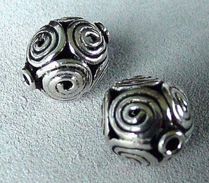 2 Beads of Handmade Celtic Life Spiral Triskillion Silver 5492 - PremiumBead Alternate Image 2