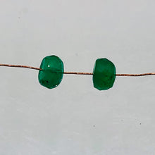 Load image into Gallery viewer, Natural Emerald Faceted Roundel Beads | 2 Beads | 4.9x3mm | 1.3 tcw |
