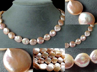 Natural Perfect Peach FW Coin Pearl Strand 104765 - PremiumBead Primary Image 1