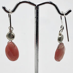 Botswana Sterling Silver Faceted Briolette Earrings | 1 1/2" Long | Peach |