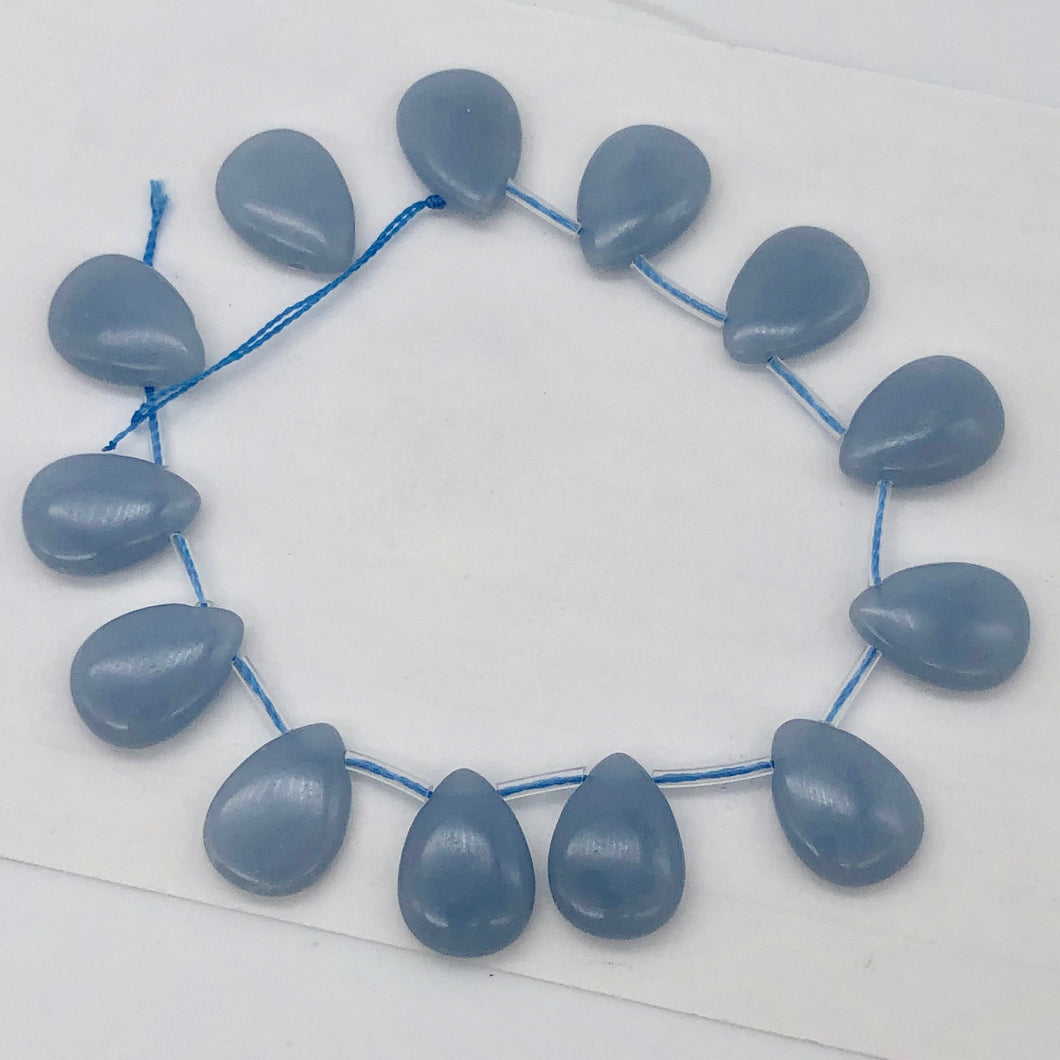 13 Blue Pectolite / Angelite Briolette Beads for Jewelry Making - PremiumBead Primary Image 1