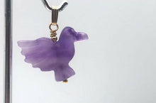 Load and play video in Gallery viewer, Lovely Hand Carved Amethyst Dove Bird Pendant | 1.5 inches (Long) | Purple |
