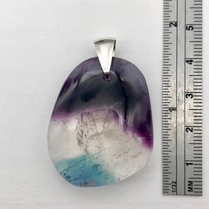 Semi Precious Stone Jewelry Multi-colored Fluorite Pendant with Sterling Silver - PremiumBead Alternate Image 3