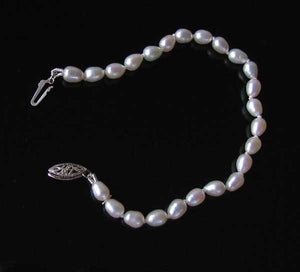 Creamy White Fresh Water Pearl & Sterling Silver 7" Bracelet 9916C - PremiumBead Alternate Image 3
