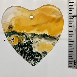 Limbcast Agate Heart Bead | 29x30x3mm | Yellow/Green/Clear | Heart | 1 Bead | - PremiumBead Alternate Image 4